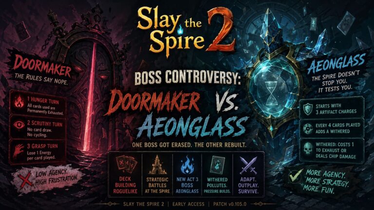 Slay the Spire 2 Boss Controversy: Doormaker vs. Aeonglass Slay the Spire 2 Boss Controversy: Doormaker vs. Aeonglass
