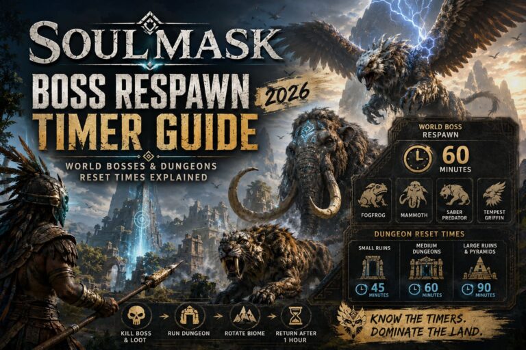 Soulmask Boss Respawn Timer Guide 2026: World Bosses and Dungeons Reset Times Explained