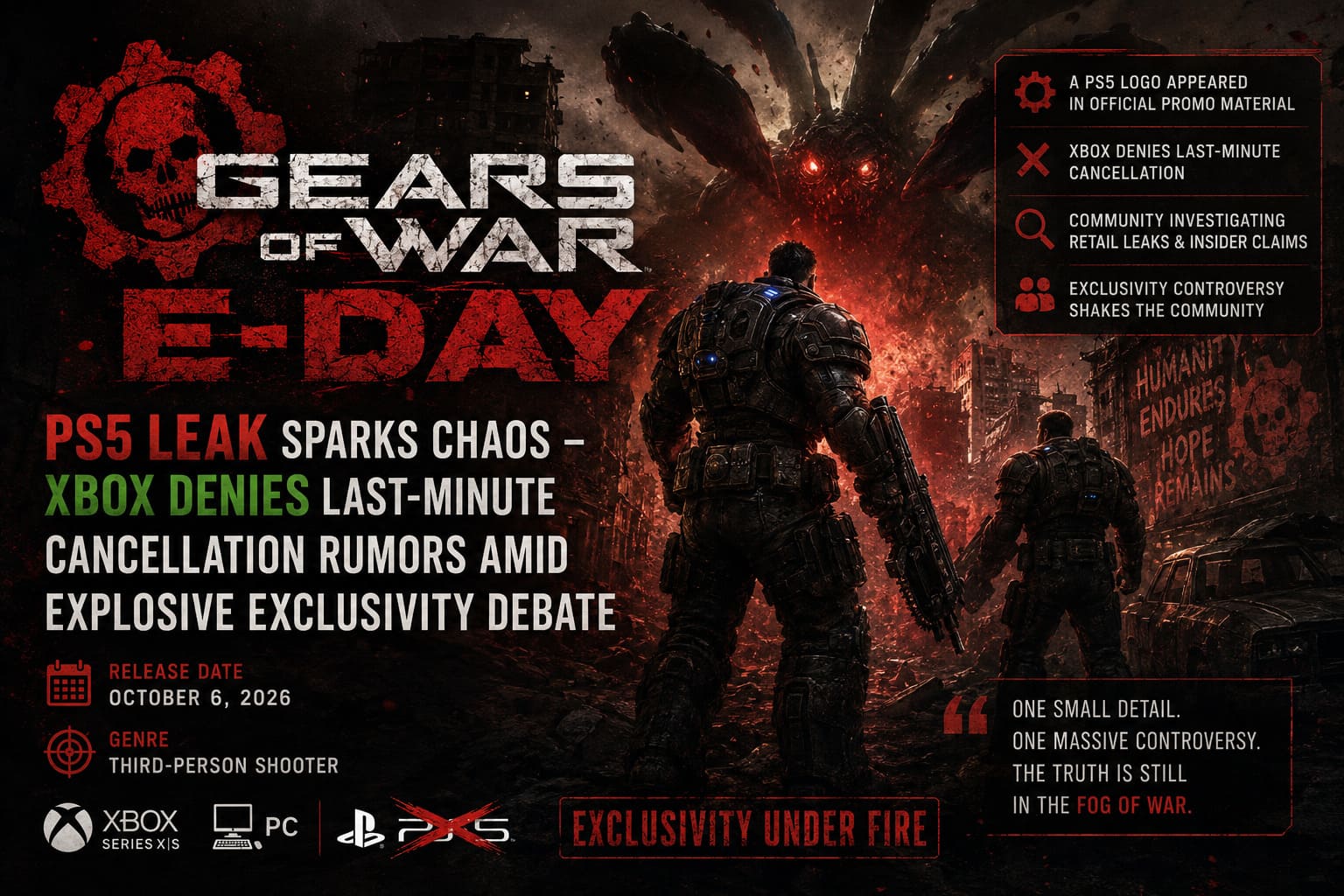 Gears of War: E-Day PS5 Leak Sparks Chaos – Xbox Denies Last-Minute Cancellation Rumors Amid Explosive Exclusivity Debate