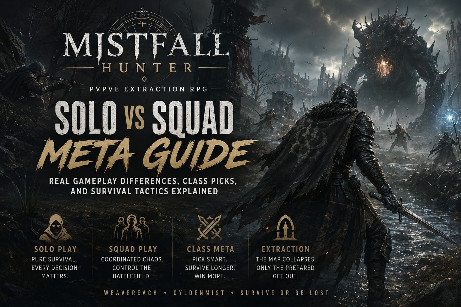 Mistfall Hunter Solo vs Squad Meta Guide: Real Gameplay Differences, Class Picks, and Survival Tactics Explained