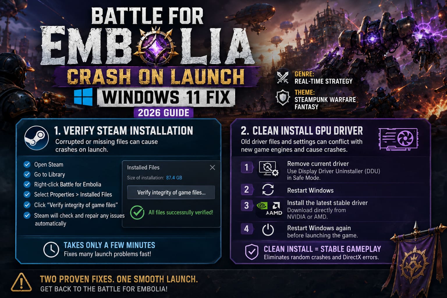Battle for Embolia Crash on Launch Windows 11 Fix: 2026 Guide Battle for Embolia Crash on Launch Windows 11 Fix: 2026 Guide
