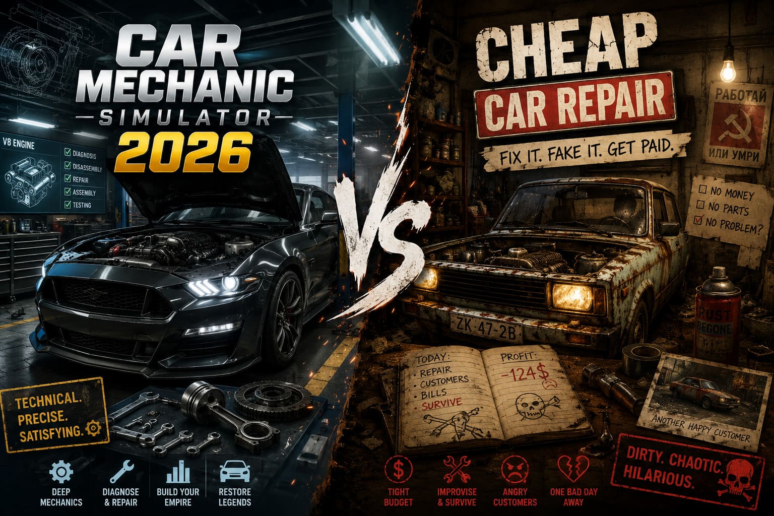 Cheap Car Repair vs Car Mechanic Simulator 2026: Which Game Is Best for Real Gearheads?