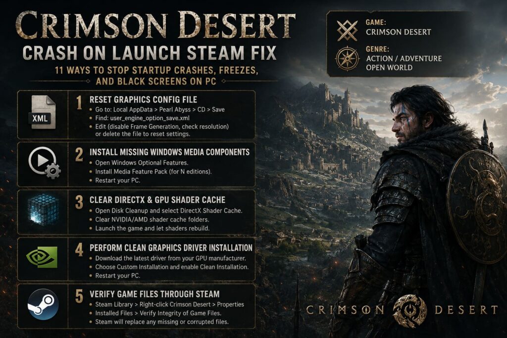 Crimson Desert Crash on Launch Steam Fix: 11 Ways to Stop Startup ...