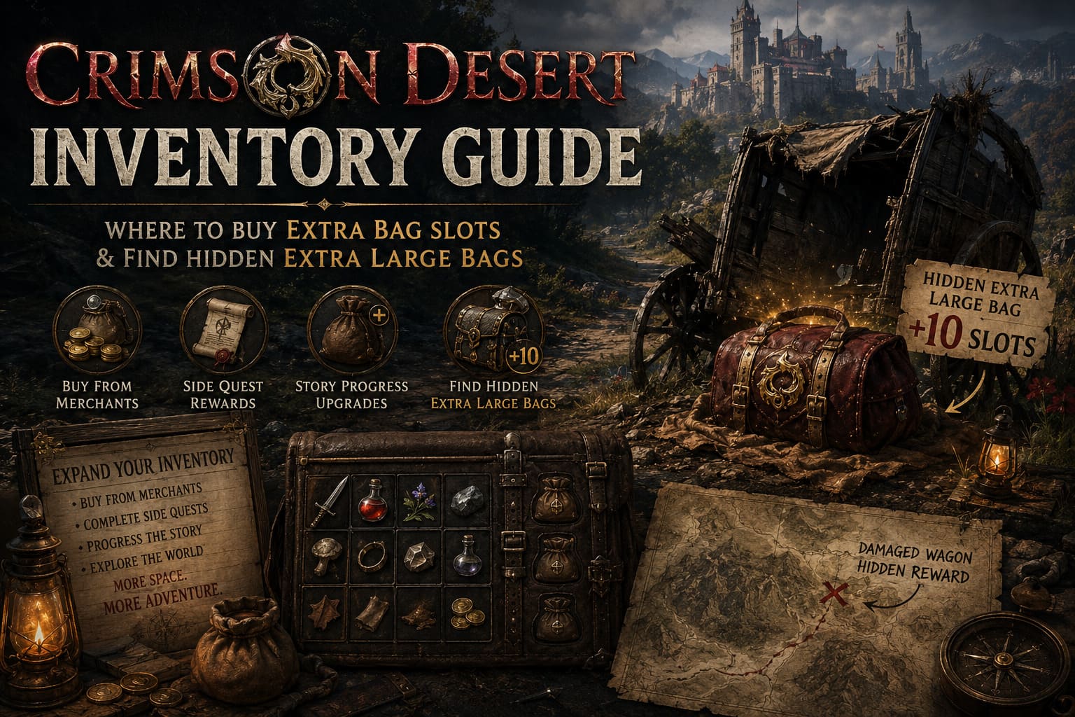 Crimson Desert Inventory Guide: Where to Buy Extra Bag Slots and Find Hidden Extra Large Bags Crimson Desert Inventory Guide: Where to Buy Extra Bag Slots and Find Hidden Extra Large Bags