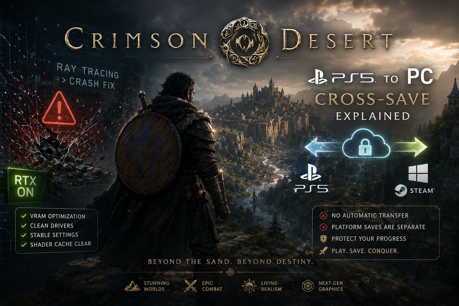 Crimson Desert Ray Tracing Crash Fix & PS5 to PC Cross Save Not Transferring Solutions