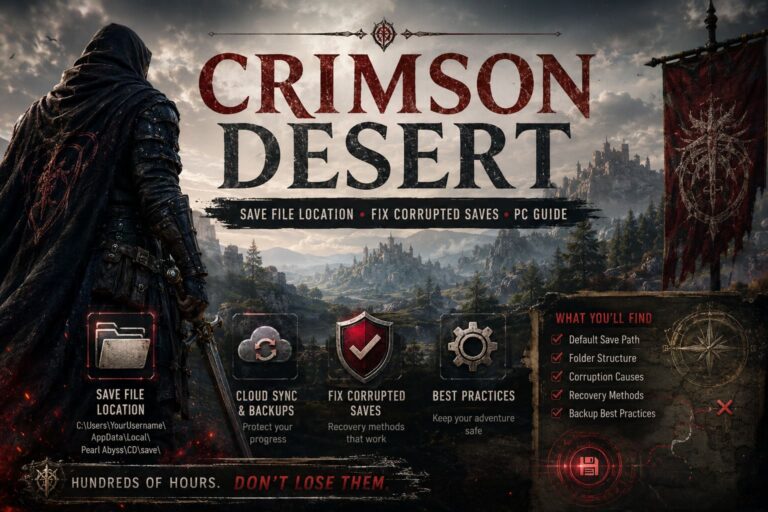 Crimson Desert Save File Location PC (Steam/Epic) & How to Fix Corrupted Saves Crimson Desert Save File Location PC (Steam/Epic) & How to Fix Corrupted Saves