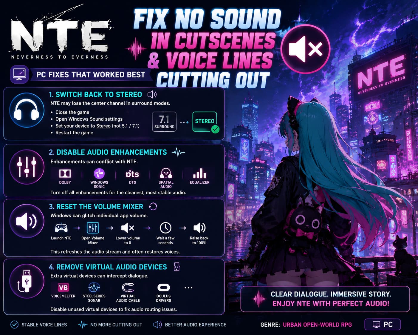 How to Fix Neverness to Everness No Sound in Cutscenes and Voice Lines Cutting Out Bug How to Fix Neverness to Everness No Sound in Cutscenes and Voice Lines Cutting Out Bug