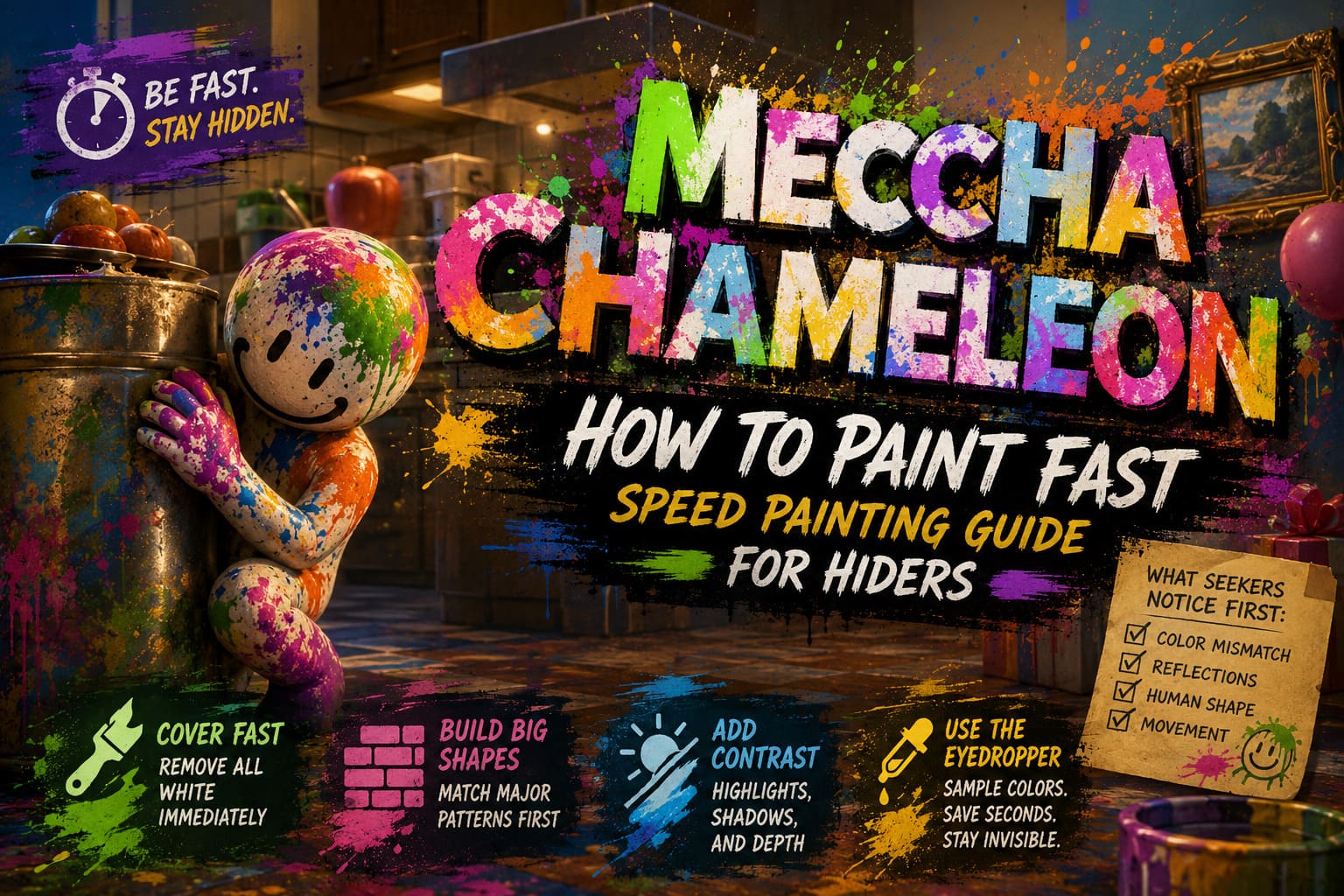 How to Paint Fast in Meccha Chameleon: Speed Painting Guide for Hiders How to Paint Fast in Meccha Chameleon: Speed Painting Guide for Hiders