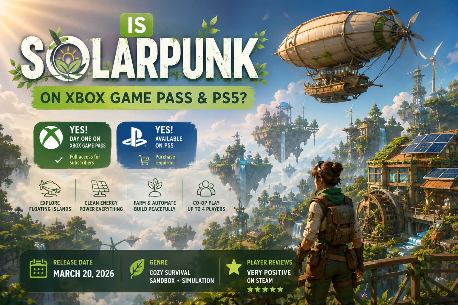 Is Solarpunk on Xbox Game Pass and PS5? Release Date, Gameplay, and Player Reviews (2026) Is Solarpunk on Xbox Game Pass and PS5? Release Date, Gameplay, and Player Reviews (2026)