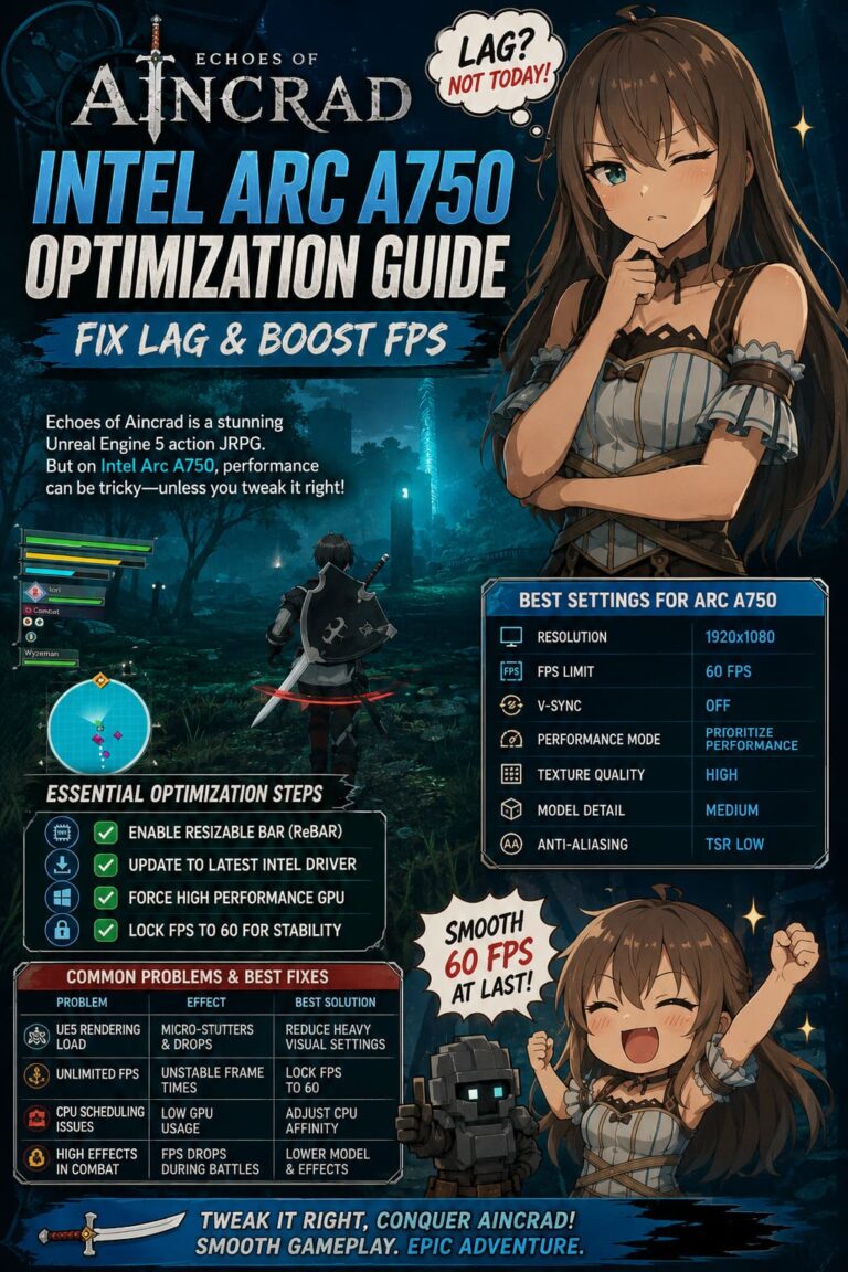 Echoes of Aincrad Intel Arc A750 Optimization Guide: Fix Lag & Boost FPS