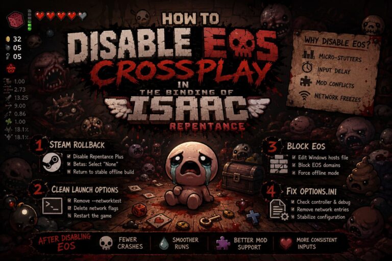 How to Disable EOS Crossplay in The Binding of Isaac: Repentance