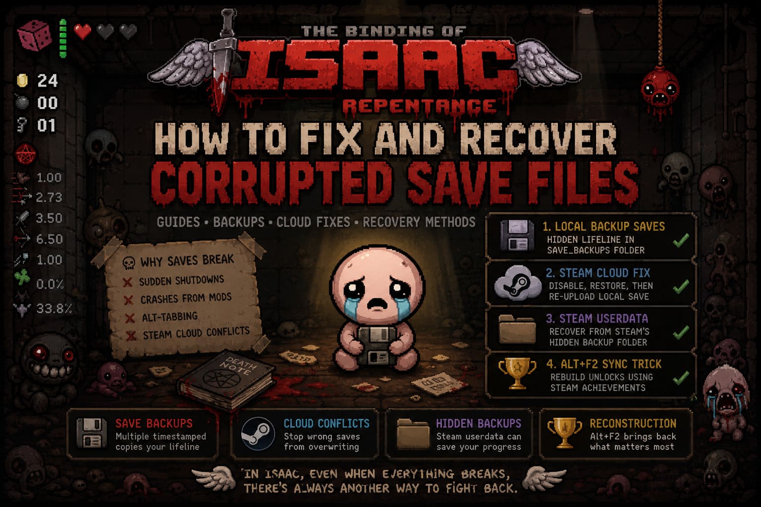 How to Fix and Recover Corrupted Save Files in The Binding of Isaac: Repentance How to Fix and Recover Corrupted Save Files in The Binding of Isaac: Repentance