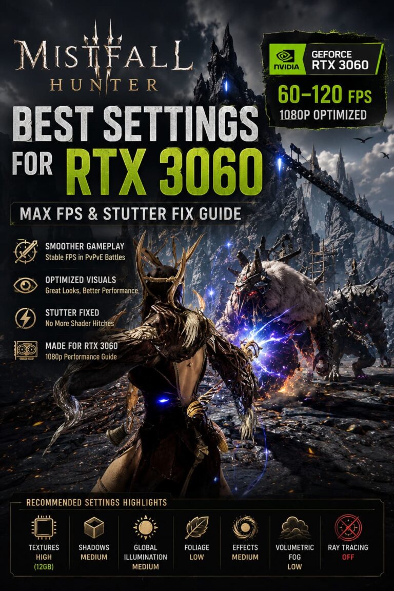 Mistfall Hunter Best Settings for RTX 3060: Max FPS & Stutter Fix Guide Mistfall Hunter Best Settings for RTX 3060: Max FPS & Stutter Fix Guide