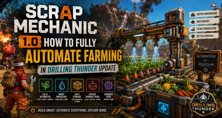 Scrap Mechanic 1.0: How to Fully Automate Farming in Drilling Thunder Update Scrap Mechanic 1.0: How to Fully Automate Farming in Drilling Thunder Update