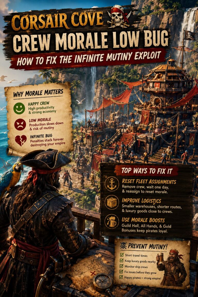 Corsair Cove Crew Morale Low Bug: How to Fix the Infinite Mutiny Exploit