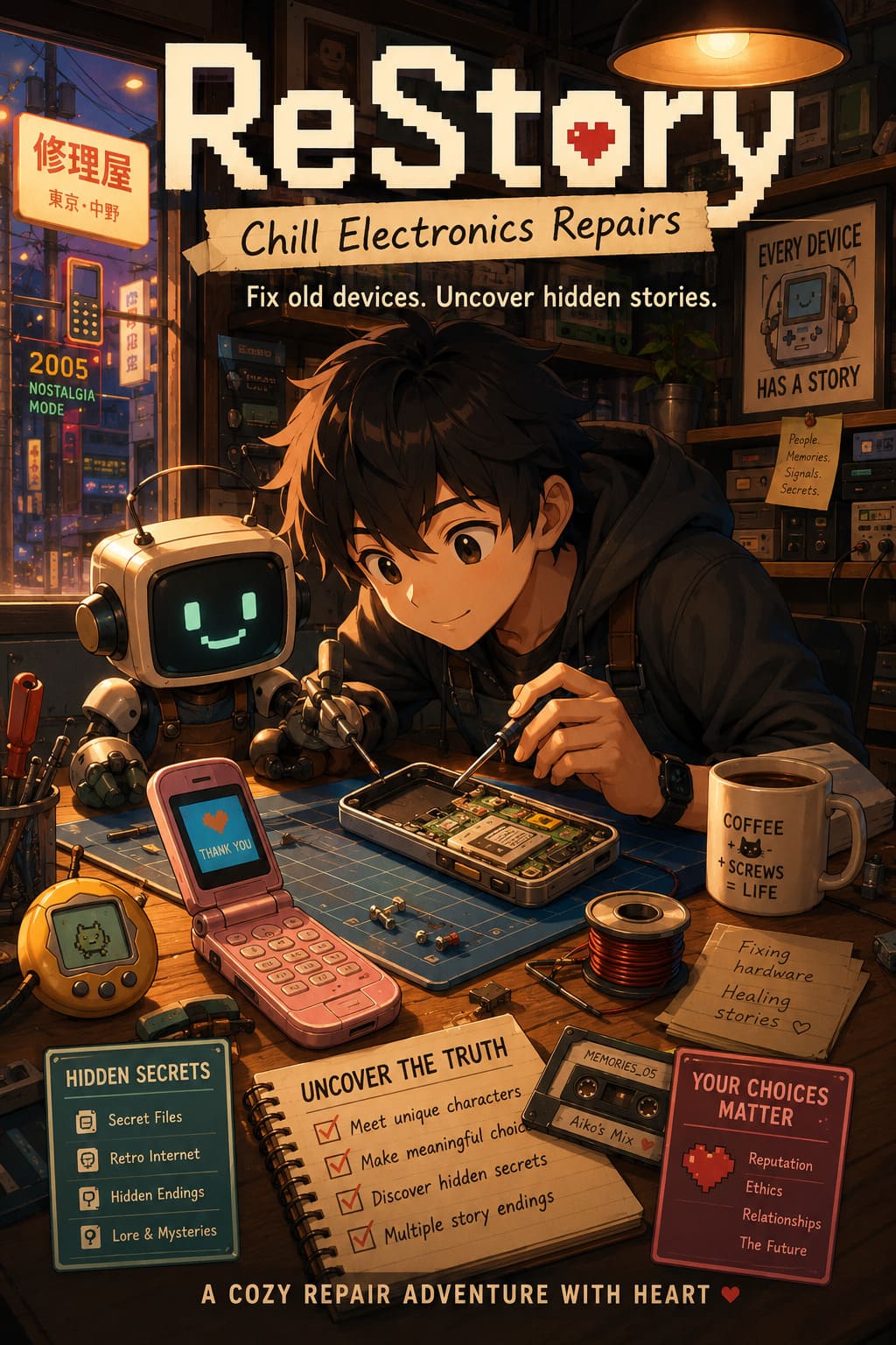 ReStory Chill Electronics Repairs Hidden Secrets and Character Lore Guide