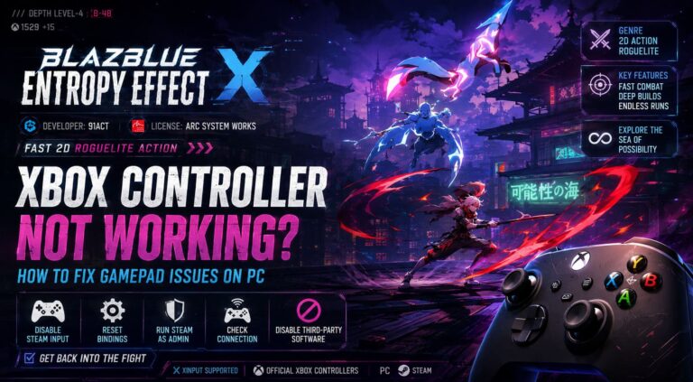 BlazBlue Entropy Effect X Xbox Controller Not Working? How to Fix Gamepad Issues on PC BlazBlue Entropy Effect X Xbox Controller Not Working? How to Fix Gamepad Issues on PC