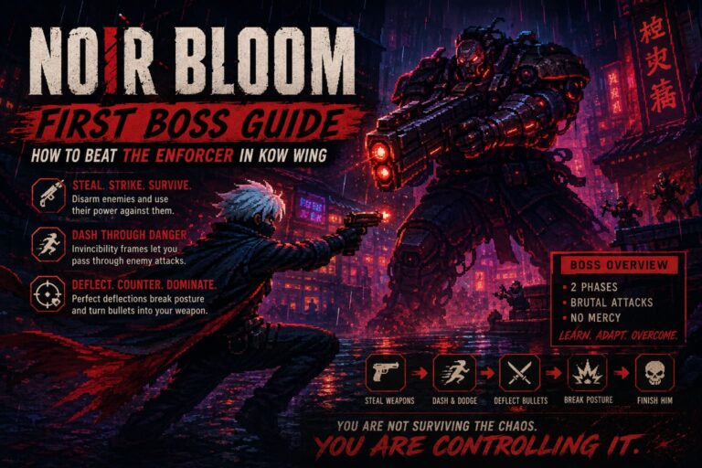 Noir Bloom First Boss Guide: How to Beat the Enforcer in Kow Wing
