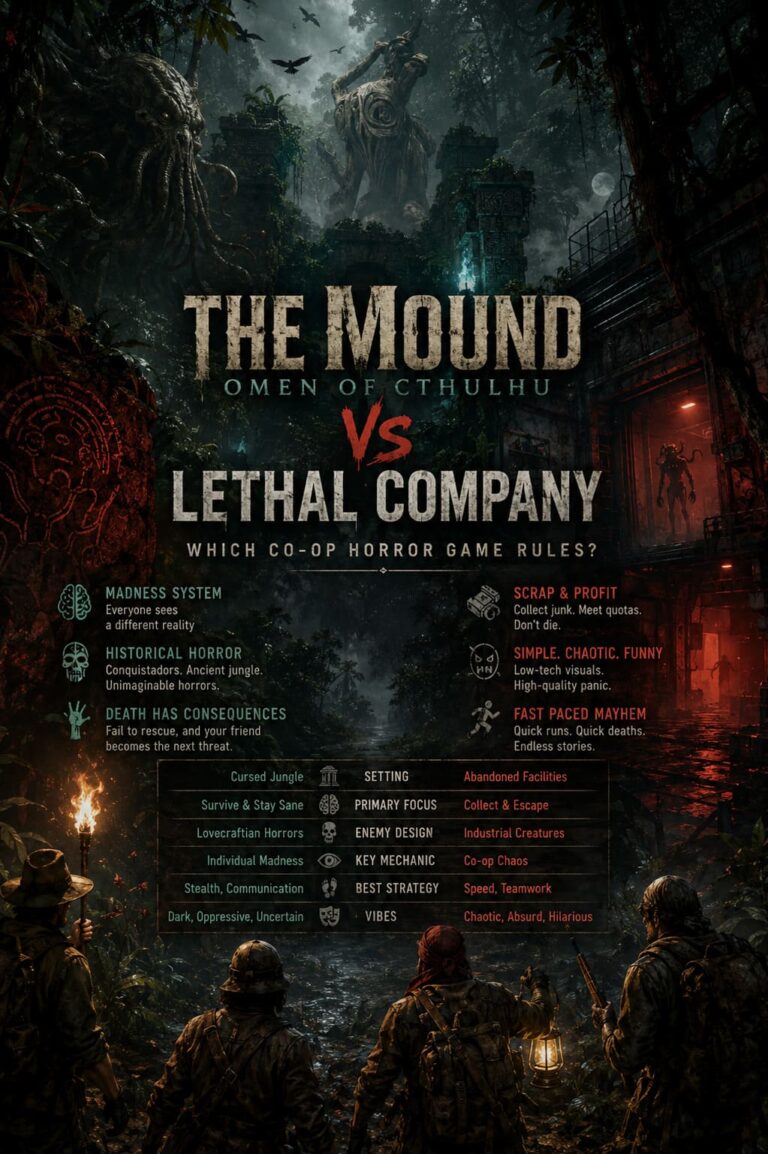 The Mound Omen of Cthulhu vs Lethal Company: Which Co-op Horror Game Rules?