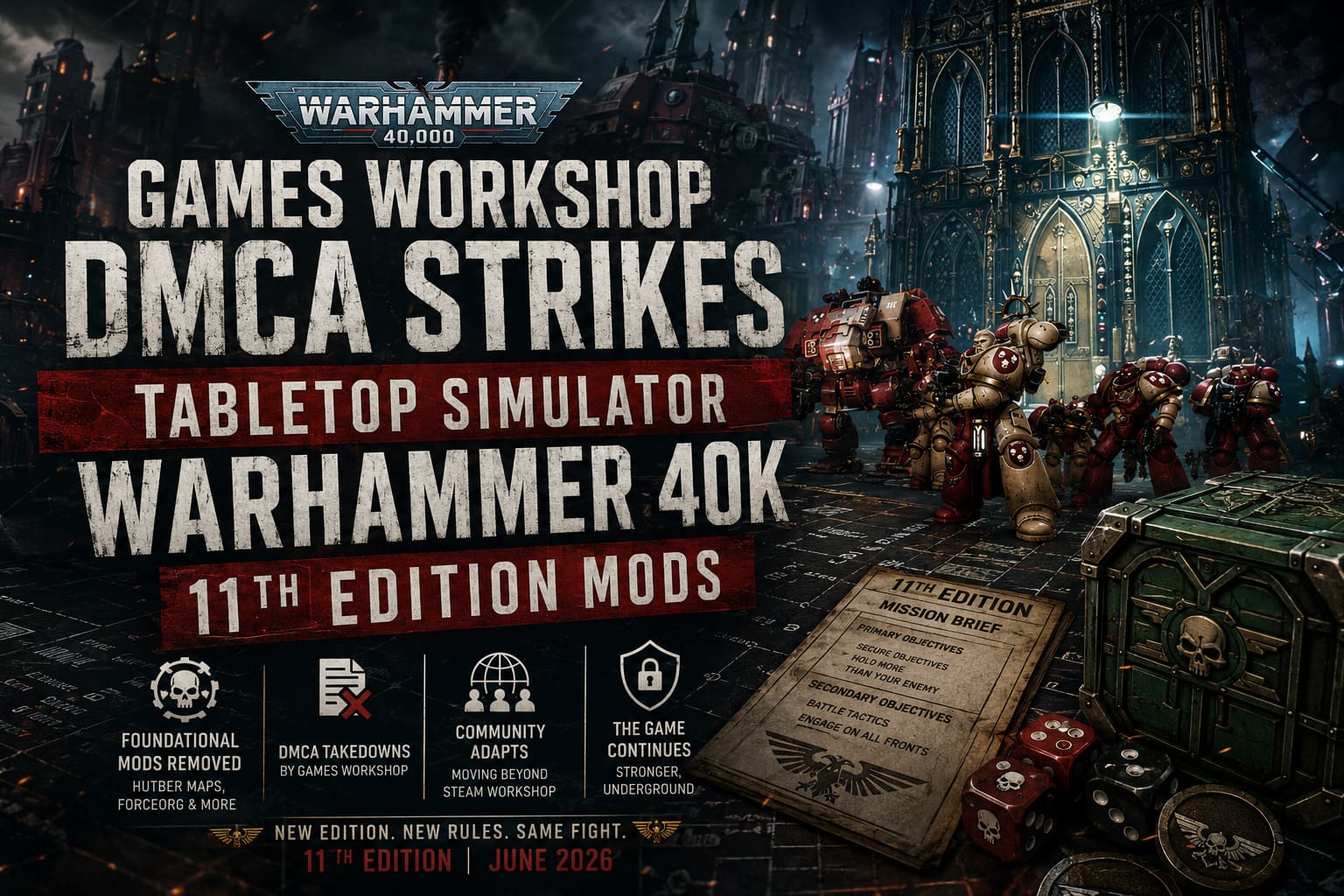 Games Workshop DMCA Strikes Tabletop Simulator Warhammer 40k 11th Edition Mods