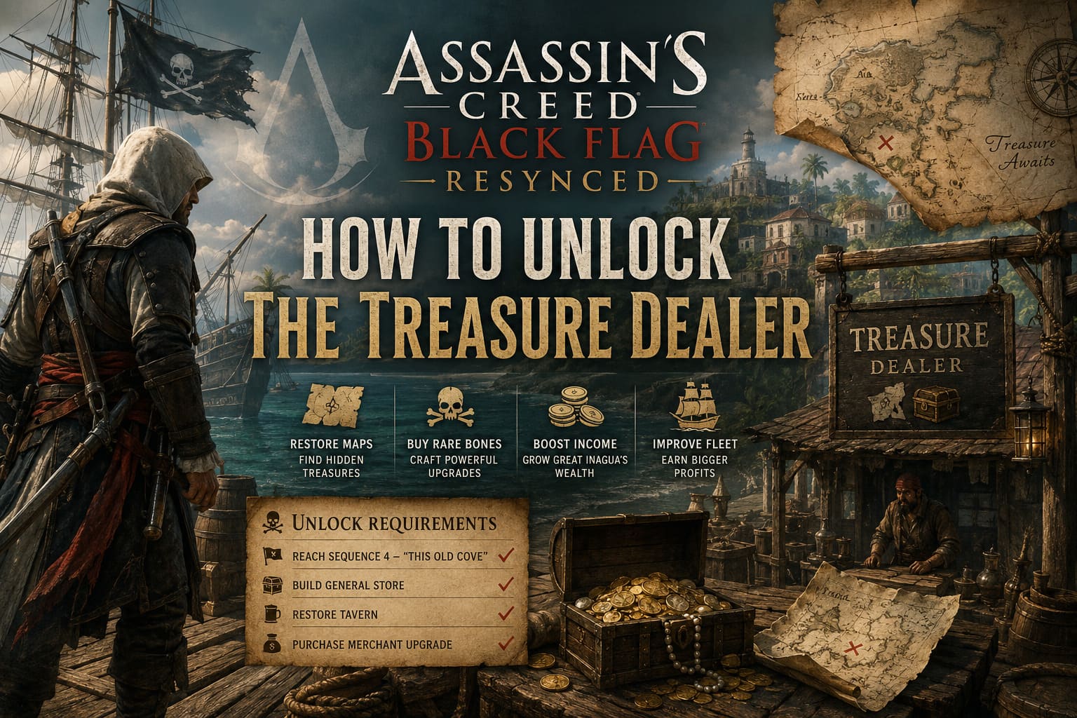 Assassin's Creed Black Flag Resynced: How to Unlock the Treasure Dealer Guide Assassin's Creed Black Flag Resynced: How to Unlock the Treasure Dealer Guide