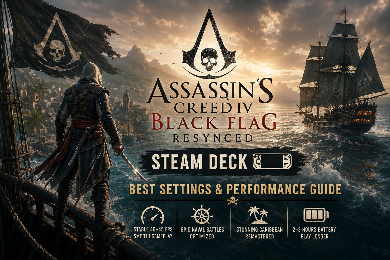 Assassin’s Creed Black Flag Resynced Steam Deck: Best Settings & Performance Guide (2026) Assassin’s Creed Black Flag Resynced Steam Deck: Best Settings & Performance Guide (2026)