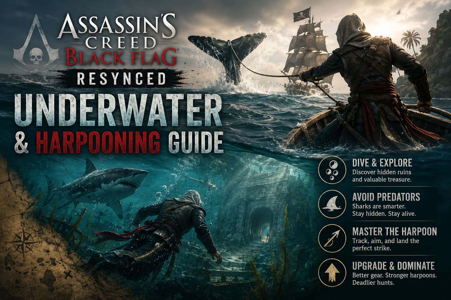 Assassin's Creed Black Flag Resynced: Underwater & Harpooning Guide