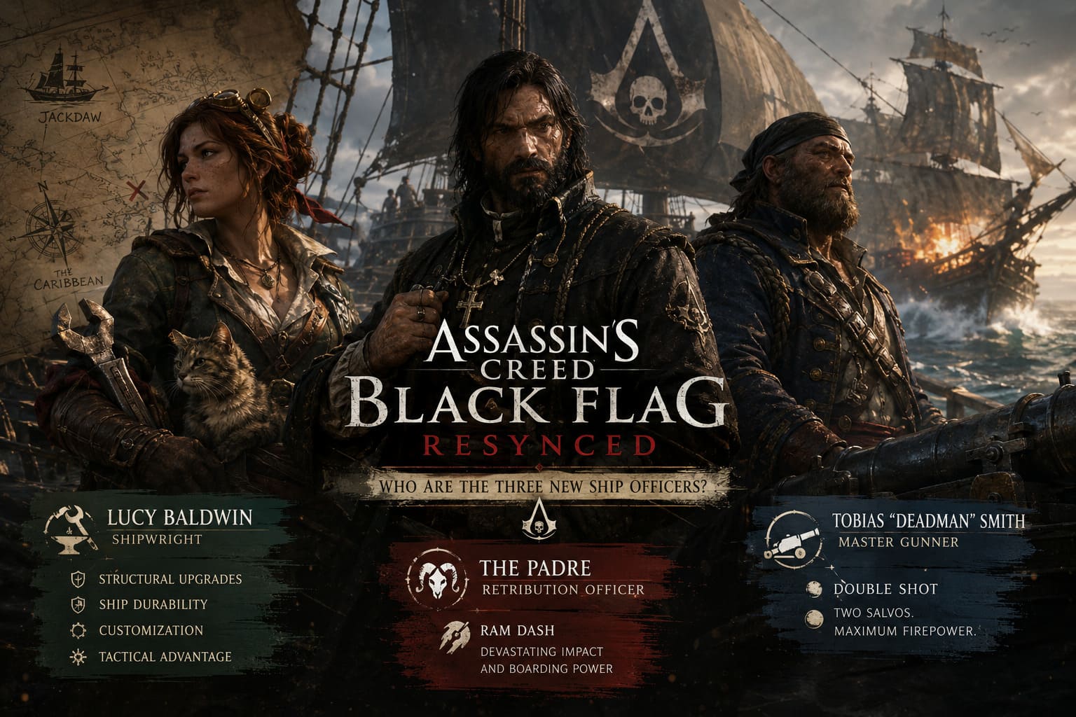 Assassin's Creed Black Flag Resynced: Who Are the Three New Ship Officers? Assassin's Creed Black Flag Resynced: Who Are the Three New Ship Officers?
