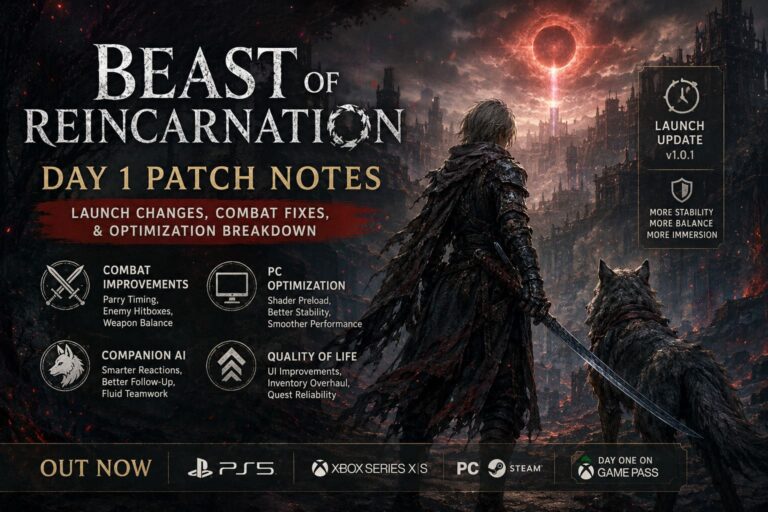 Beast of Reincarnation Day 1 Patch Notes: Launch Changes, Combat Fixes, and Optimization Breakdown