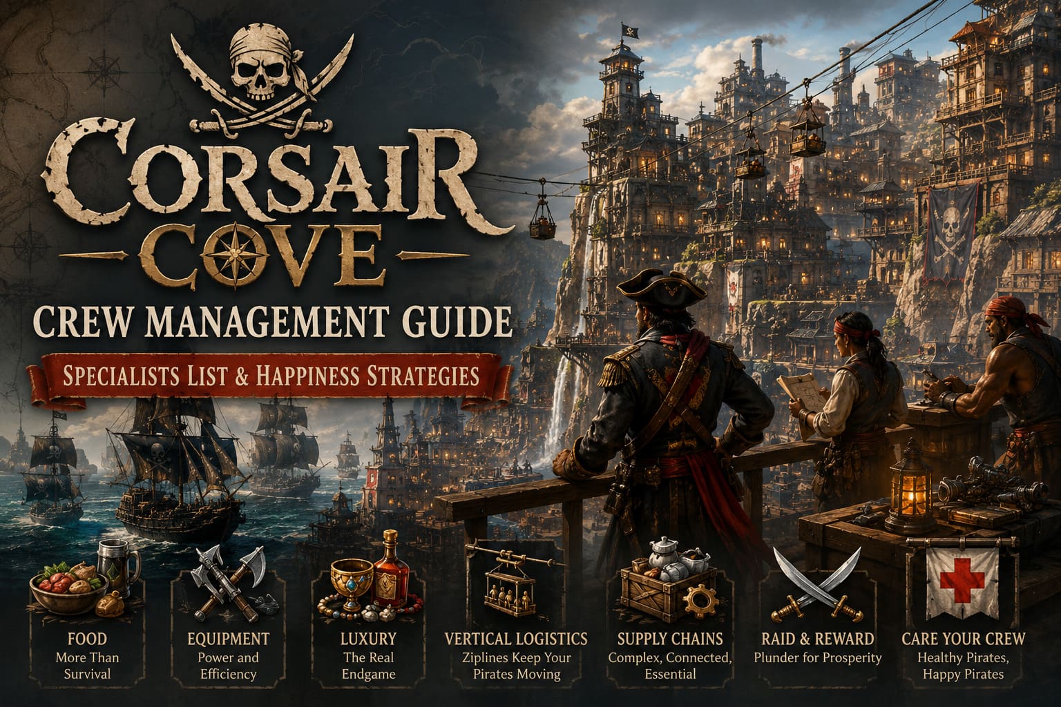 Corsair Cove Crew Management Guide: Specialists List & Happiness Strategies