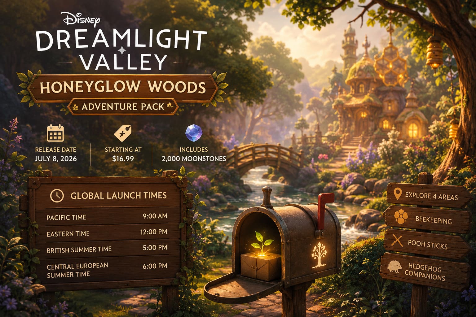 Disney Dreamlight Valley Honeyglow Woods DLC: Release Time, Price, and Gameplay Guide