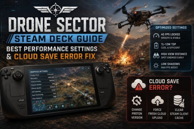 Drone Sector Steam Deck Guide: Best Performance Settings & Cloud Save Error Fix