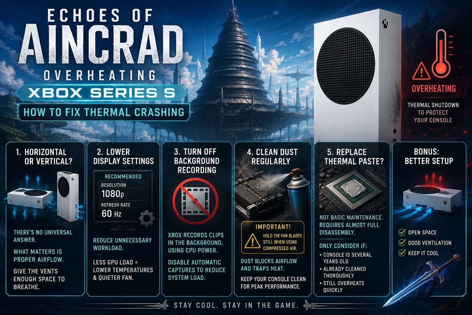 Echoes of Aincrad Overheating Xbox Series S: How to Fix Thermal Crashing Echoes of Aincrad Overheating Xbox Series S: How to Fix Thermal Crashing