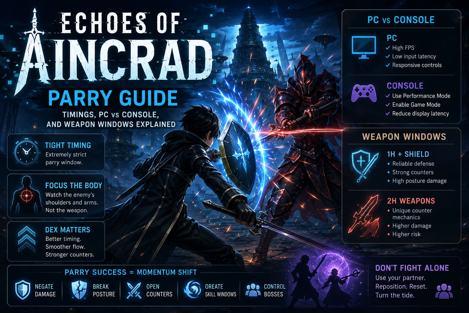 Echoes of Aincrad Parry Guide: Timings, PC vs Console, and Weapon Windows Explained Echoes of Aincrad Parry Guide: Timings, PC vs Console, and Weapon Windows Explained