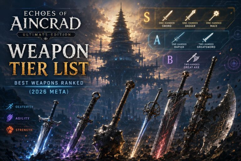 Echoes of Aincrad Ultimate Edition Weapon Tier List: Best Weapons Ranked (2026 Meta) Echoes of Aincrad Ultimate Edition Weapon Tier List: Best Weapons Ranked (2026 Meta)