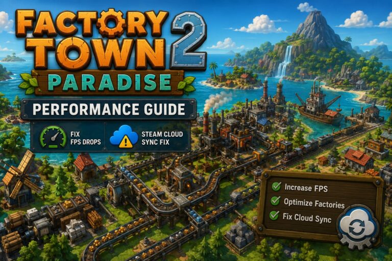 Factory Town 2 Paradise Performance Guide: Fix Big Factory FPS Drops and Steam Cloud Sync Errors