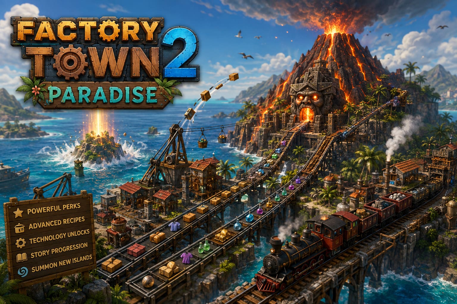 Factory Town 2 Paradise Volcano Guide: How to Earn Volcano Favor and Summon New Islands Fast