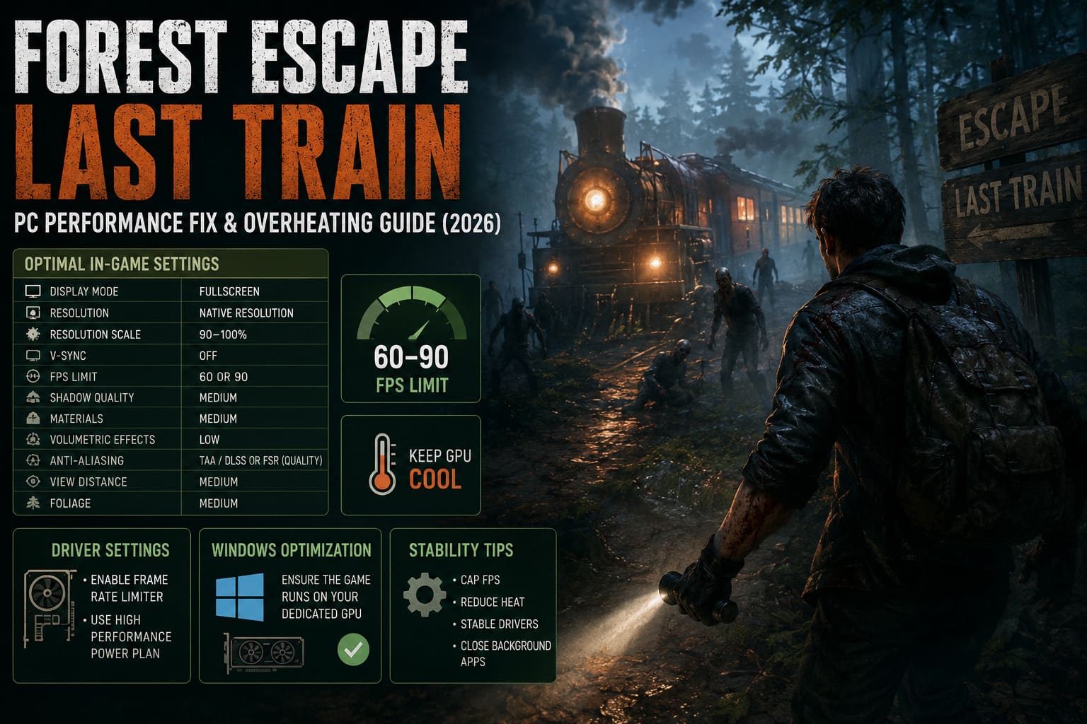Forest Escape: Last Train PC Performance Fix & GPU Overheating Guide (2026) Forest Escape: Last Train PC Performance Fix & GPU Overheating Guide (2026)