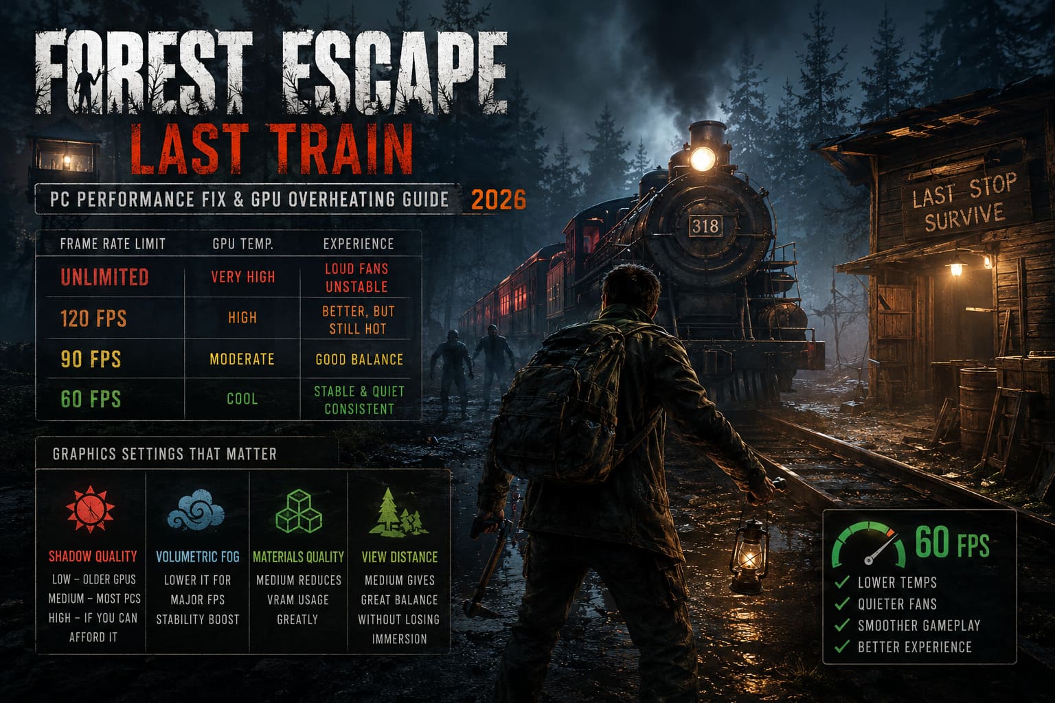 Forest Escape: Last Train PC Performance Fix & GPU Overheating Guide (2026) Forest Escape: Last Train PC Performance Fix & GPU Overheating Guide (2026)
