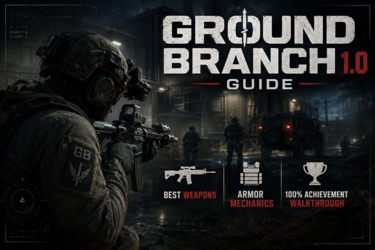 Ground Branch 1.0 Guide: Best Weapons, Armor Mechanics, and 100% Achievement Walkthrough (2026) Ground Branch 1.0 Guide: Best Weapons, Armor Mechanics, and 100% Achievement Walkthrough (2026)