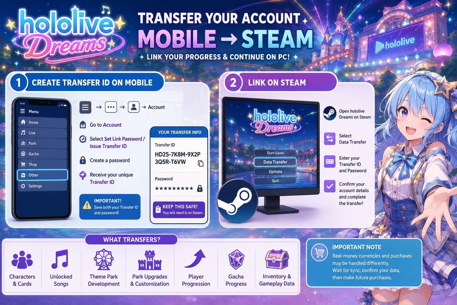 Hololive Dreams Account Transfer Guide: How to Link Mobile Progress to Steam (2026) Hololive Dreams Account Transfer Guide: How to Link Mobile Progress to Steam (2026)