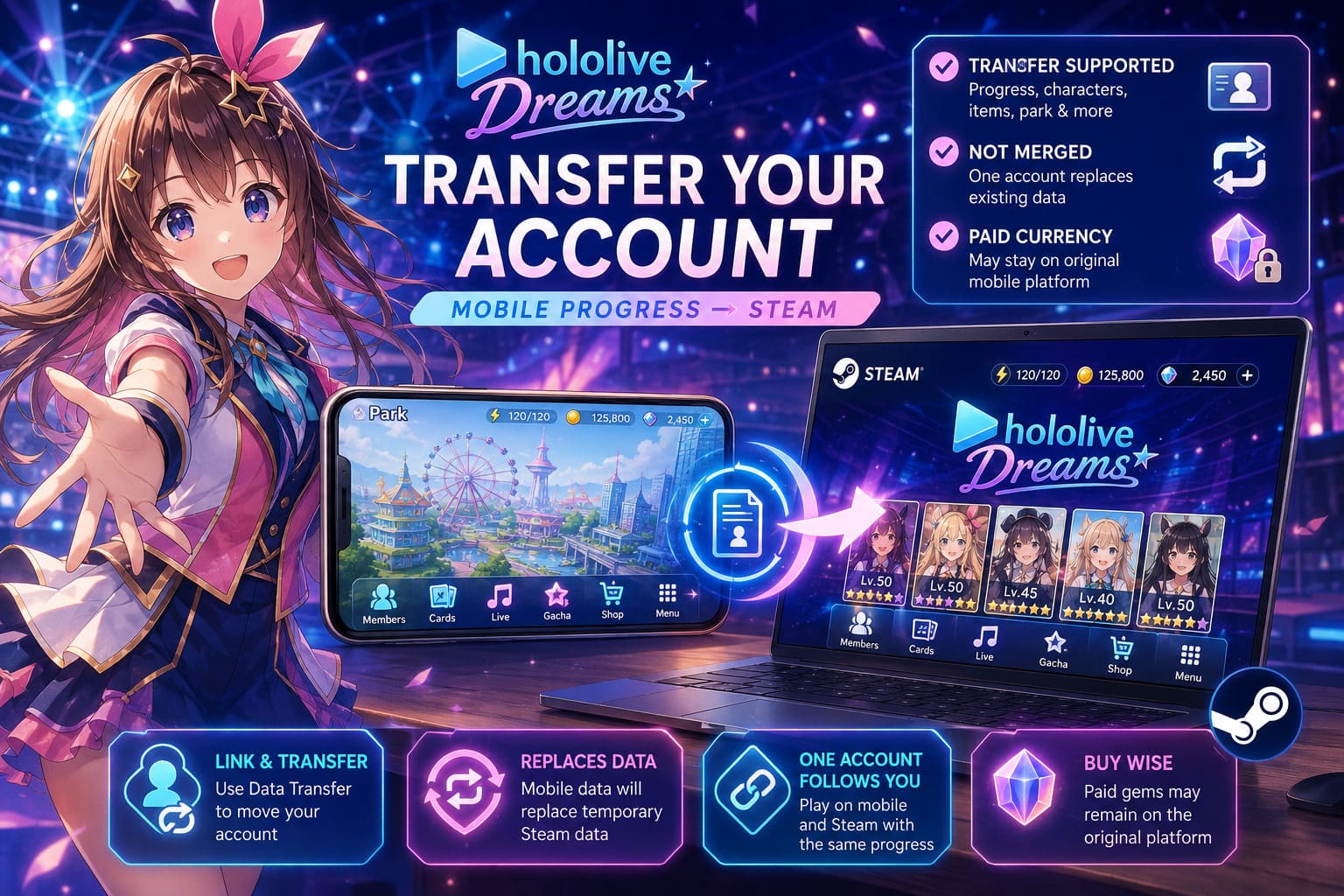 Hololive Dreams Account Transfer Guide: How to Link Mobile Progress to Steam (2026) Hololive Dreams Account Transfer Guide: How to Link Mobile Progress to Steam (2026)