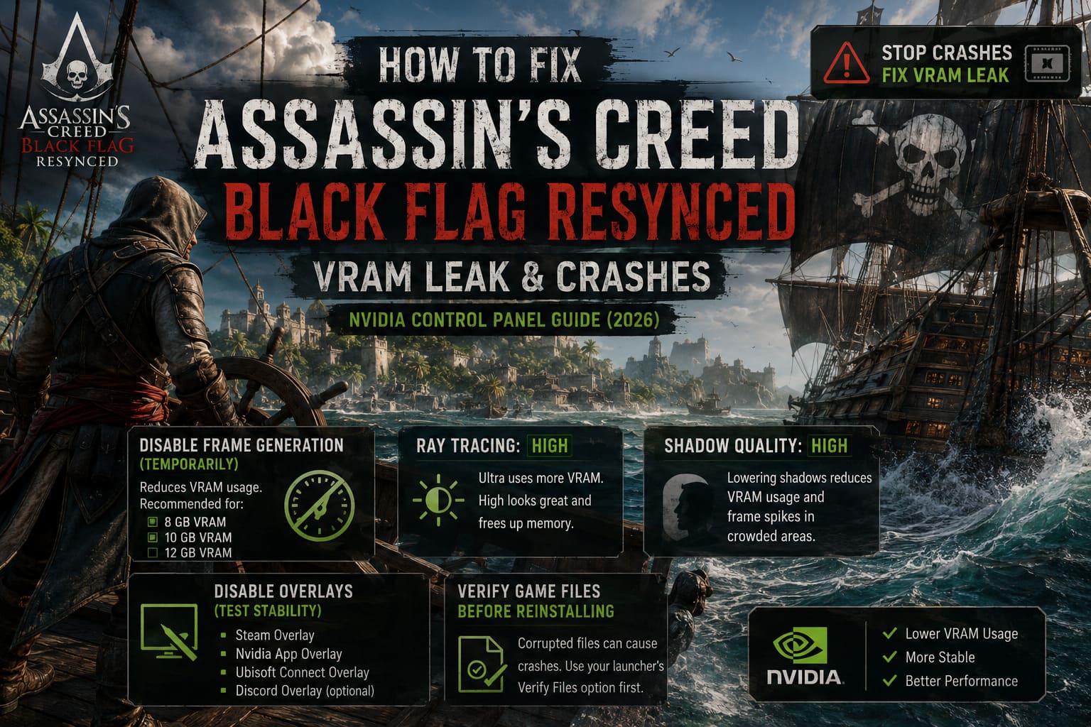 How to Fix Assassin's Creed Black Flag Resynced VRAM Leak and Crashes: Nvidia Control Panel Guide (2026) How to Fix Assassin's Creed Black Flag Resynced VRAM Leak and Crashes: Nvidia Control Panel Guide (2026)