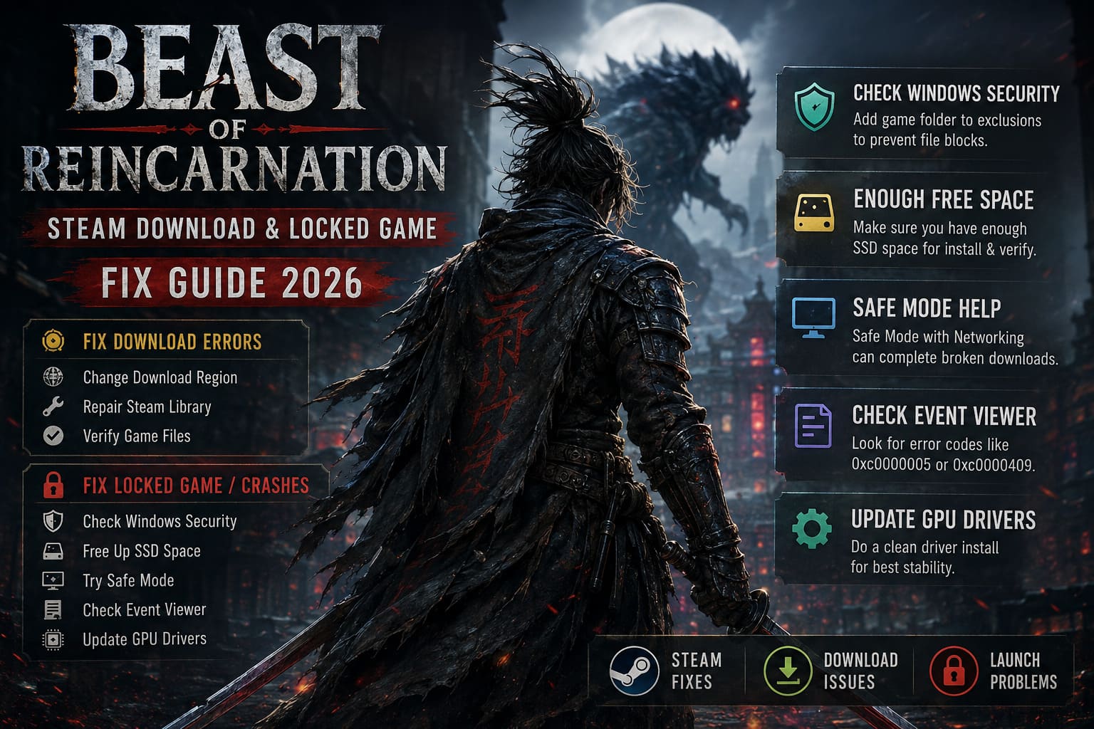 How to Fix Beast of Reincarnation Steam Download Error and Locked Game Glitch (2026 Guide) How to Fix Beast of Reincarnation Steam Download Error and Locked Game Glitch (2026 Guide)