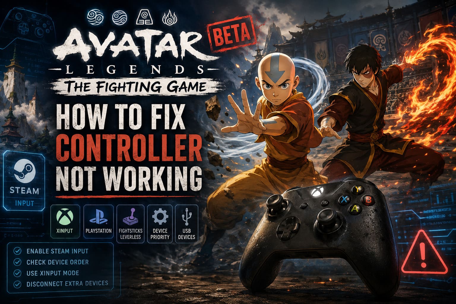 How to Fix Controller Not Working in Avatar Legends: The Fighting Game Steam Beta