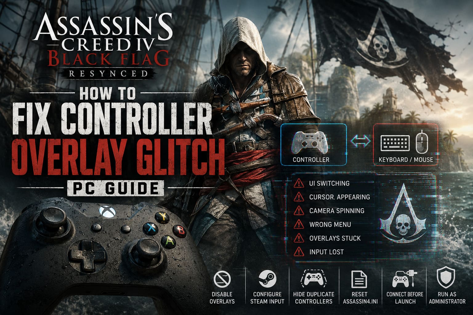 How to Fix Controller Overlay Glitch in Assassin's Creed Black Flag Resynced (PC Guide) How to Fix Controller Overlay Glitch in Assassin's Creed Black Flag Resynced (PC Guide)