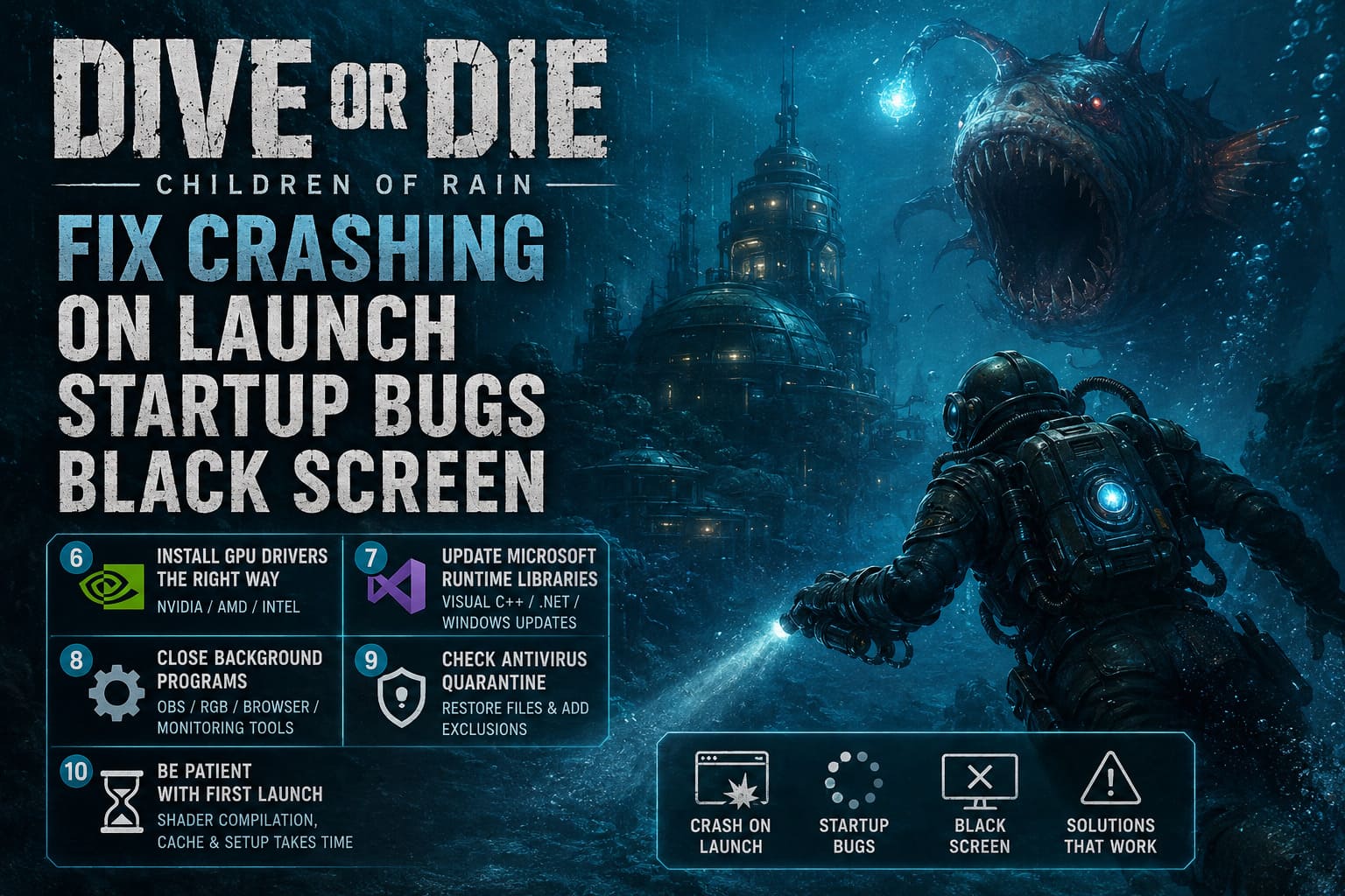 How to Fix DIVE or DIE Children of Rain Crashing on Launch, Startup Bugs, and Black Screen on PC How to Fix DIVE or DIE Children of Rain Crashing on Launch, Startup Bugs, and Black Screen on PC