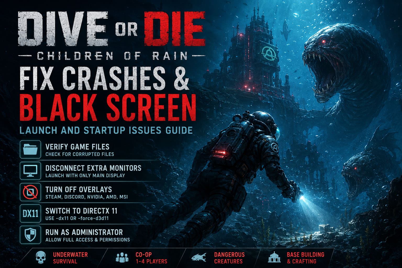 How to Fix DIVE or DIE Children of Rain Crashing on Launch, Startup Bugs, and Black Screen on PC How to Fix DIVE or DIE Children of Rain Crashing on Launch, Startup Bugs, and Black Screen on PC