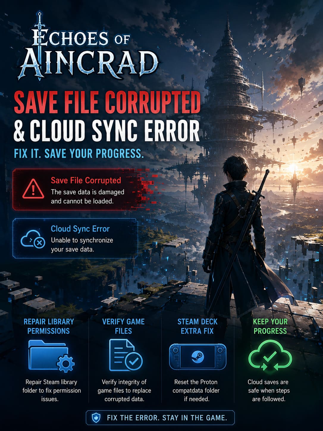 How to Fix Echoes of Aincrad Save File Corrupted and Cloud Sync Error ...
