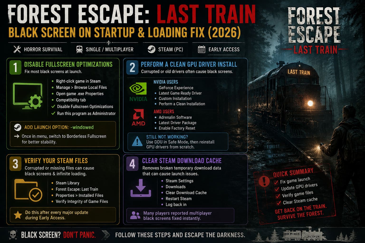How to Fix Forest Escape Last Train Black Screen on Startup & Loading Bug (2026 Guide) How to Fix Forest Escape Last Train Black Screen on Startup & Loading Bug (2026 Guide)